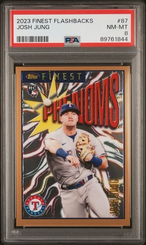 2023 Topps Finest Flashbacks Josh Jung #87 (4) PSA 8 Card Lot RC - Picture 4 of 9