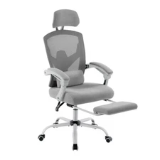 Ergonomic High-Back Mesh Office Task Chair with Adjustable Headrest Footrest