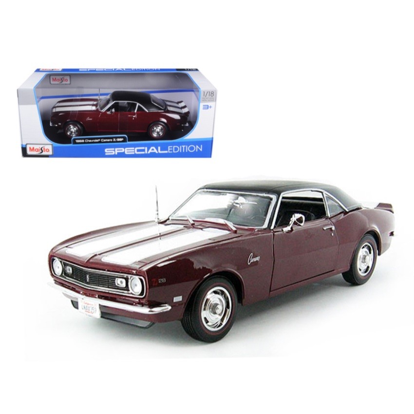 1968 Chevrolet Camaro Coupe Z 28 Maroon 1 18 Diecast Model Car by Maisto 1968 Chevrolet Camaro Coupe Z 28 Maroon 1 18 Diecast Model Car by Maisto