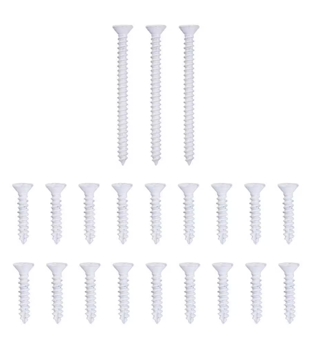 105 piezas #9 x 1 pulgada y #9 x 2-1/4 pulgadas. Kit de tornillos de bisagra de puerta blanca de cabeza plana - Imagen 4 de 4