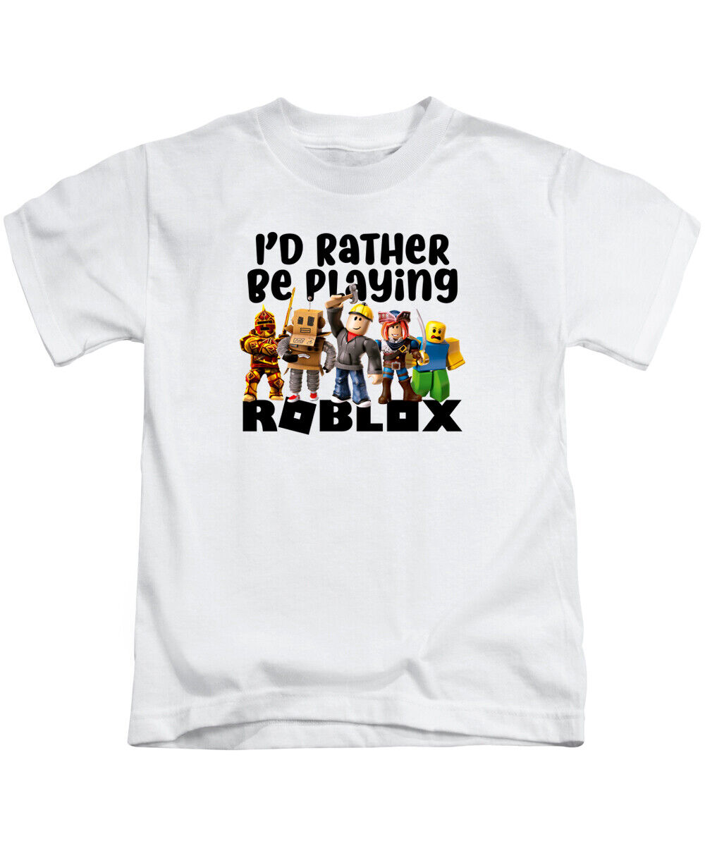 Roblox I'd Rather Be Playing Roblox T-shirt Funny 