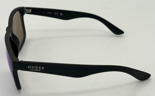 Guess Sunglass Mens Matte Black Rectangle Plastic, Blue Mirror Lens GF0203. 2X - Picture 8 of 10