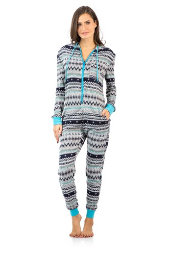 Suéter para mujer Ashford & Brooks lana con cremallera mono con capucha pijama de una pieza - Imagen 10 de 52