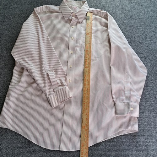 Brooks Brothers Shirt Mens Size 17/34 White Red Striped Long Sleeve Button Up - Picture 10 of 11