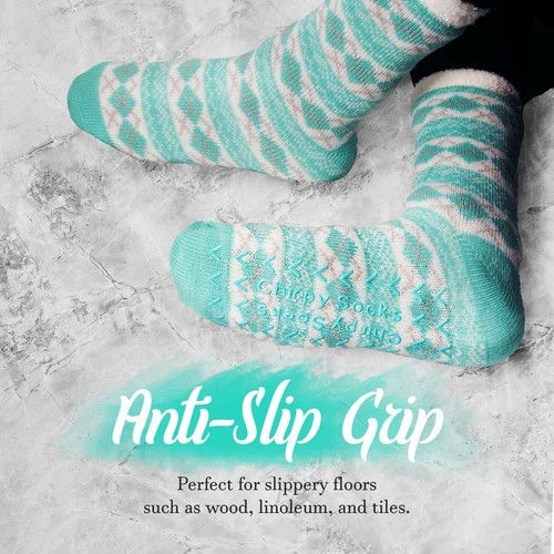 Double Layer Extra Thick Super Soft Warm Fuzzy Home Socks, 3 Pairs - Assort G - Picture 3 of 5