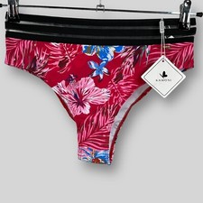 KAMONI Womens Red Floral Bikini Bottoms SIZE M BRAND NEW bnwt