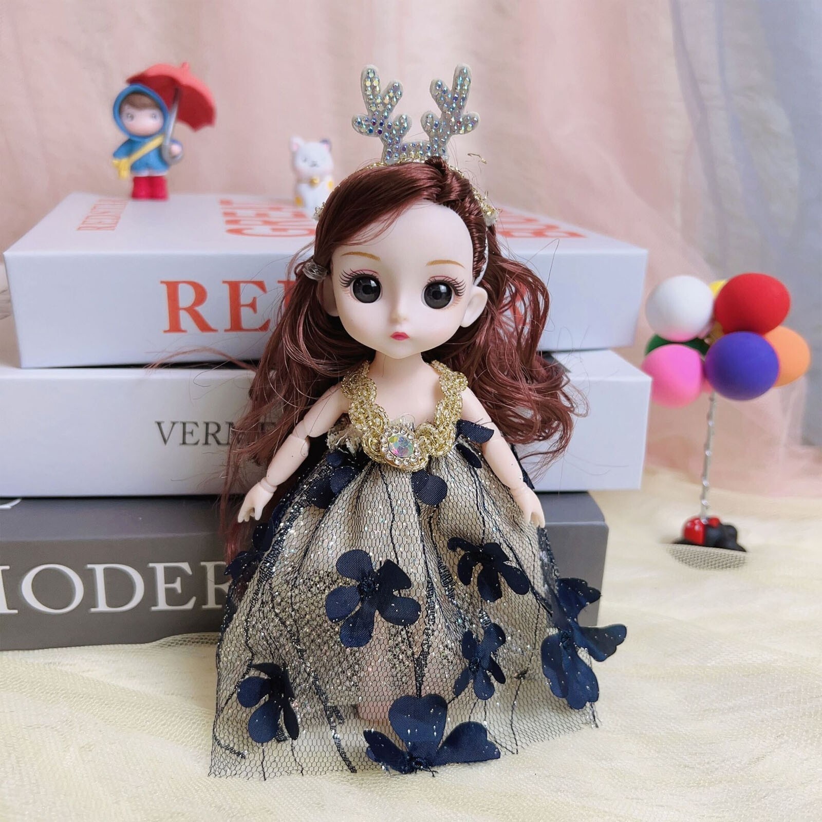 5PCS 6Inch Mini Princess Dolls Small Cute Sister Girl Dolls for Girl Gift