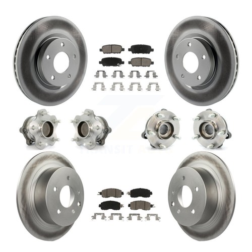 14pc Front Rear Disc Rotors Pads Wheel Bearing Hubs Kit for