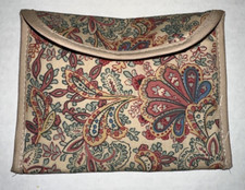 Floral Cotton Paisley Print Coin Purse Travel Pouch Wallet Bag Cute 5.5" x 4.5"