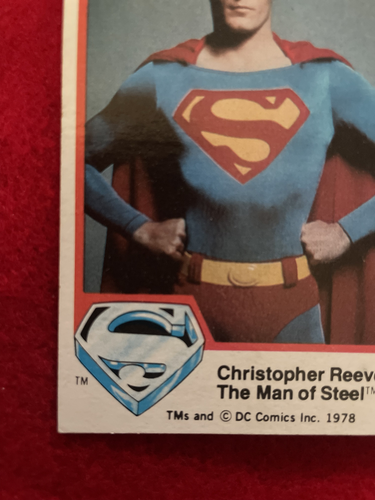 1978 Topps Superman The Movie Christopher Reeve as Man of Steel #1 11bd - Picture 6 of 6