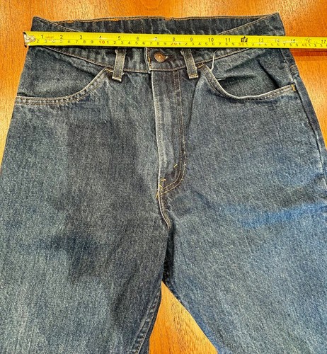 Vtg '80s Levis 519 0217 Dark Wash Denim Jeans Orange Tab 31x34 Retro Rockabilly - Picture 7 of 9