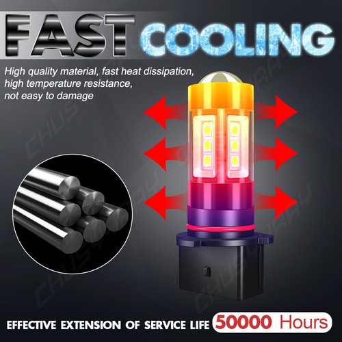 2x 80W P13W LED DRL Bulbs For Chevy Camaro 2010 2011 2012 Daytime Running Light - Picture 7 of 10