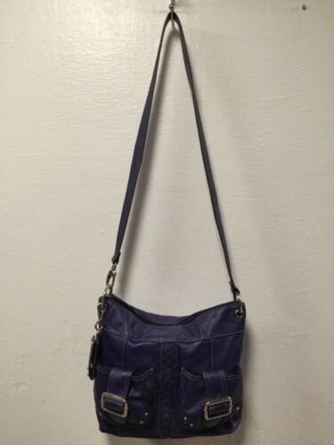 Tignanello Crossbody Shoulder Handbag Purple/Blue Leather H8