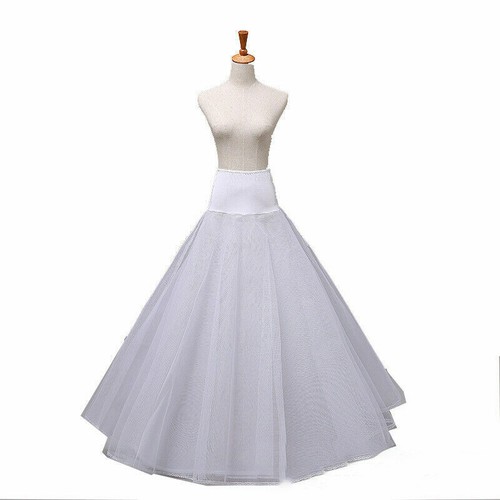 Hoop Petticoat A-line Long Underskirts 2 Layer Dress Wedding Prom Crinoline Chic - Picture 8 of 9