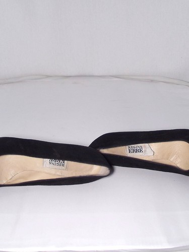 Regina Erre Schuhe Pumps Damen 37 schwarz Samt Vintage Absatz 7,5 rund - Bild 6 von 13
