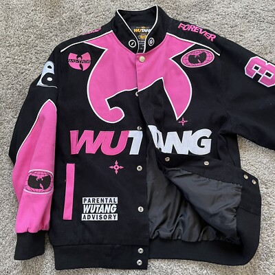 Wu-Tang Jacket Size Medium Wu-Wear Pink Multiple Logos Rza