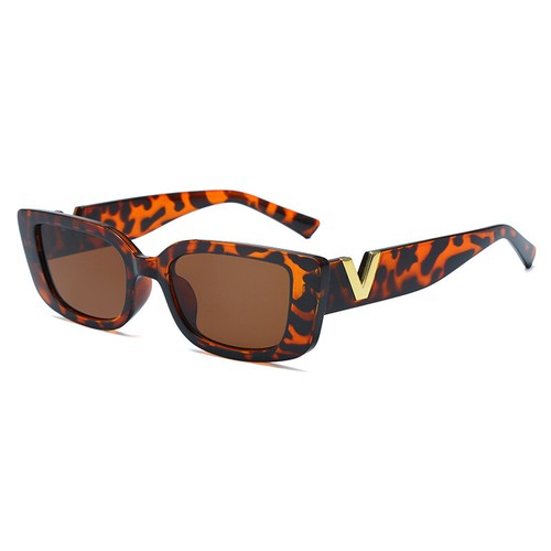 Stylish retro square small frame V designer brand sunglasses for men women - Picture 15 of 19