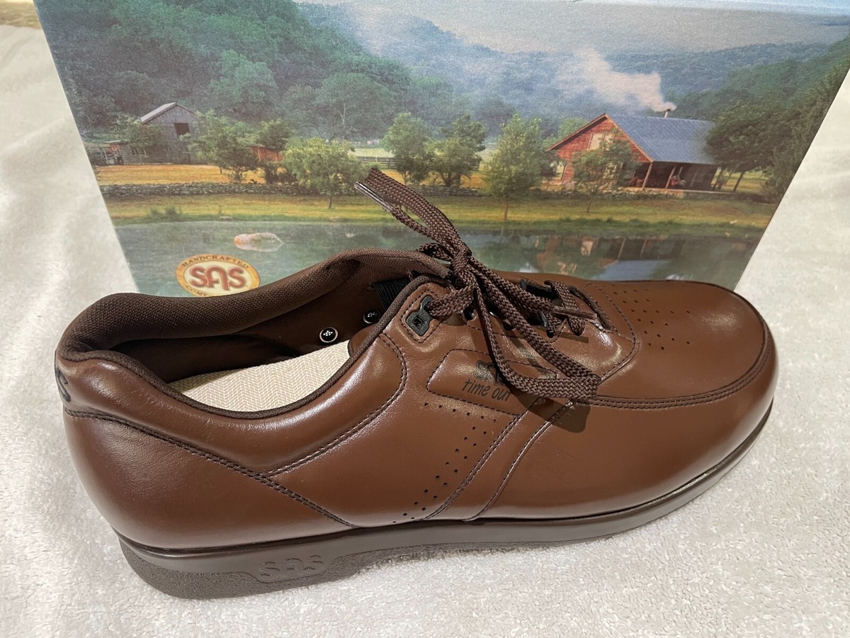 SAS TIME OUT Brown Comfort Walking Shoes made in USA Oxfords  Leather Mens 12 Time Out Brown Casual Shoes for Men for sale | eBay main image 2