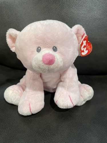 Ty Pluffies Amore Plush Pink Bear Stitched Eyes Stuffed Animal 2012 No Ribbon - 第 1/6 張圖片