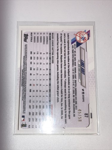 2021 Topps Chrome Gold Refractor /50 Luke Voit #87 New York Yankees - Picture 3 of 3