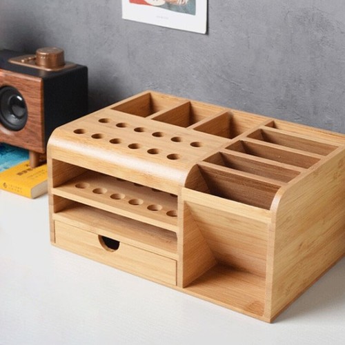 Multi-Functional Tool Rack Wooden Tools Organizer Desktop Stationary - 第 4/7 張圖片