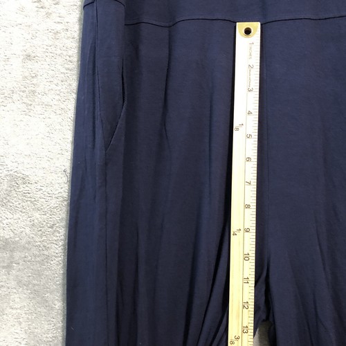 Eileen Fisher Navy Blue Petite Medium PM Jersey Knit Wide Leg Jumpsuit Pants - Picture 5 of 14