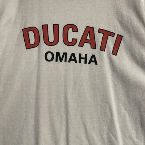 Vintage Ducati Omaha Shirt Adult 2XL Logo Y2K Mens Ringer - Picture 2 of 6