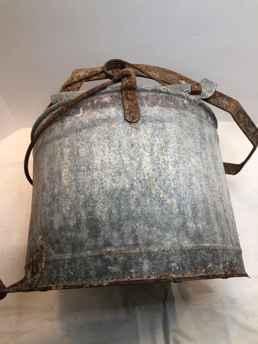 Vintage Dobbins Wringer Roller Mop Oval Bucket Galvanized Metal - Picture 3 of 10