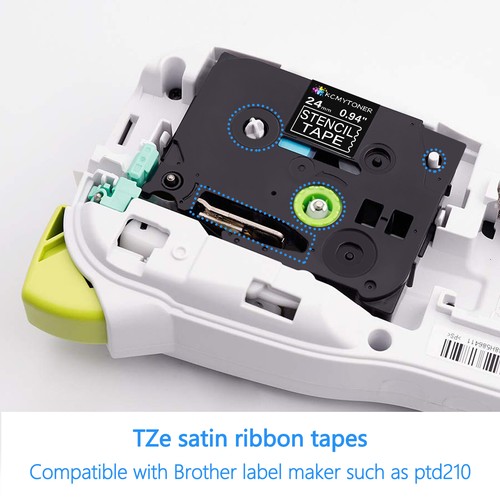 Cinta de etiqueta de plantilla 2 piezas compatible con casete Brother P-Touch STe-151 24 mm - Imagen 3 de 24