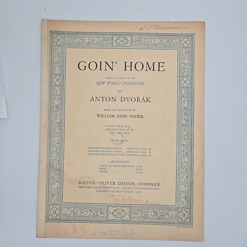 Going Home Anton Dvorak Vintage Sheet Music Oliver Ditson Co - Picture 1 of 4