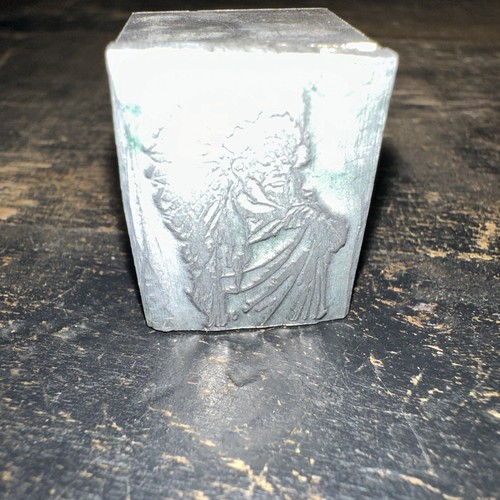 Print Block “ Indian Chief in Full Headdress “ Lead Print Block - Picture 3 of 7
