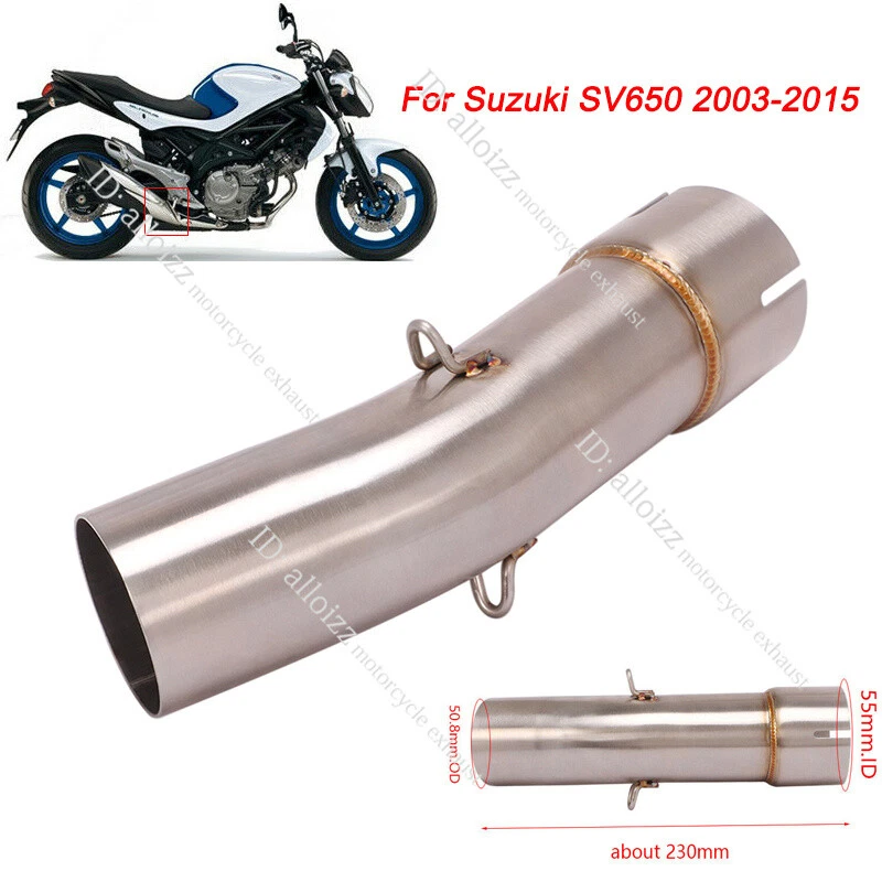 Slip For Suzuki SV650 2003-15 Motorcycle Exhaust Mid Link Pipe 51mm Muffler Pipe - Image 2 of 4
