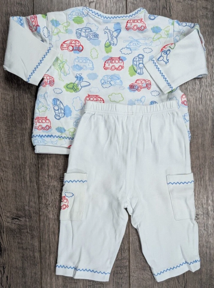 Baby Boy Clothes Kissy Kissy 3-6 Month 2pc Blue Beep Cars Outfit - Image 3 of 3