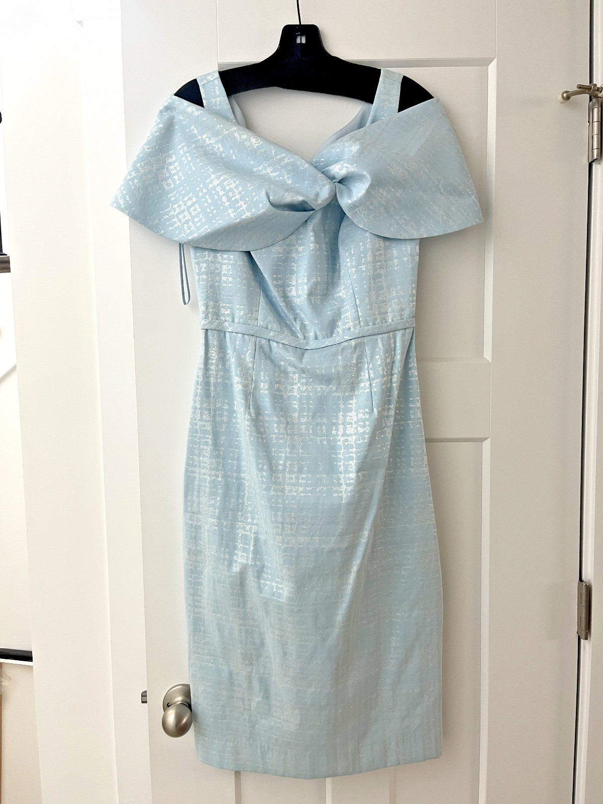 Teri Jon by Rickie Freeman: Blue/Silver Dress, Size 4
