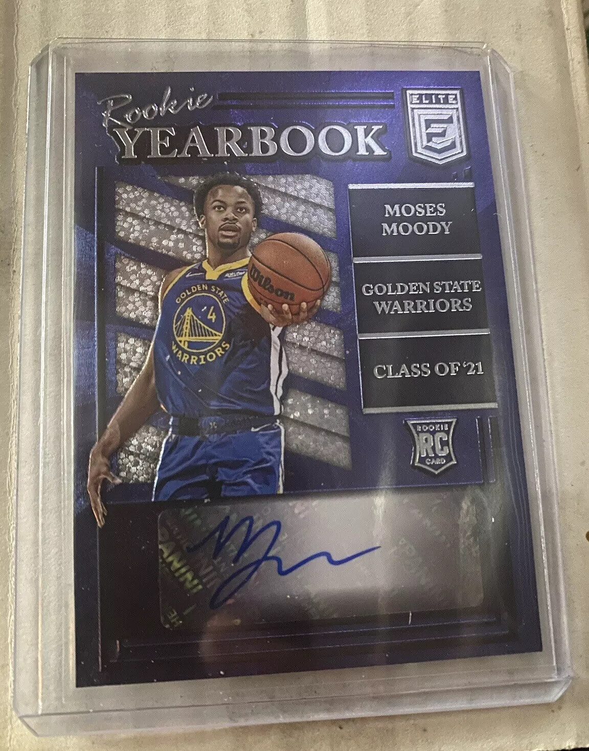 2021-22 Donruss Elite Basketball Moses Moody Rookie Yearbook Autograph