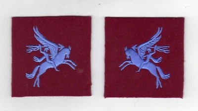 PARACHUTE REGIMENT WORLD WAR 2 REPRODUCTIONS PEGASUS FACING PER PAIR — NEW. - Image 1 of 3