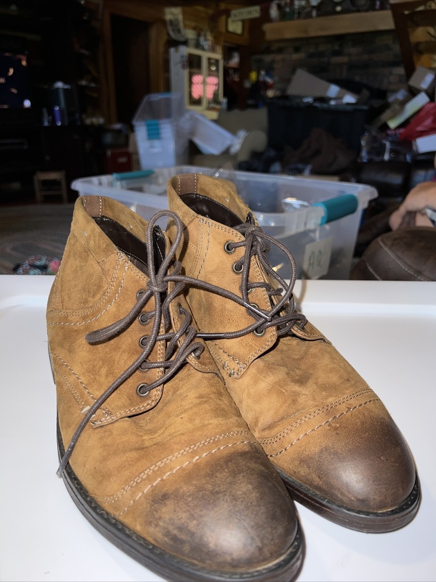 clarks tobacco CLARKS Devington Cap Lace up Boots Mens Size 9 Nubuck Tobacco