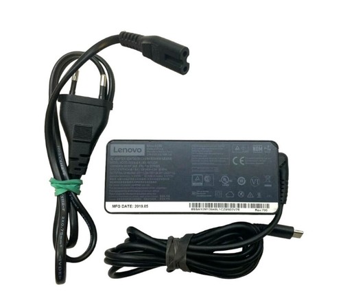 Lenovo Netzteil 65W Type-C 01FR025/01FR026 + Stromkabel für  T480, T480s, L580 - Bild 1 von 2