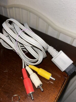 Original Nintendo Wii Audio Video AV Cable Cord Works 1843 683728205256| 