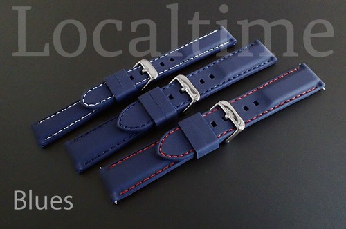 AUSVERKAUF Glatt Dick Silikon Gummi Uhrenarmband 18-28 mm 9 Farben Kombinationen - Bild 4 von 22