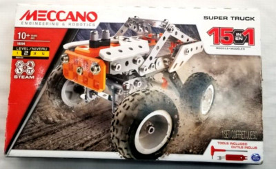 Meccano 19204 Super Truck Building Kit 15 in1 Engineering &Robotics For Ages 10+