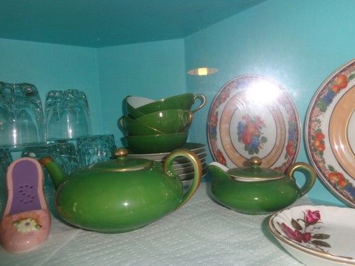 Antique J & C Bavaria China Green Tea Set READ - Picture 2 of 6