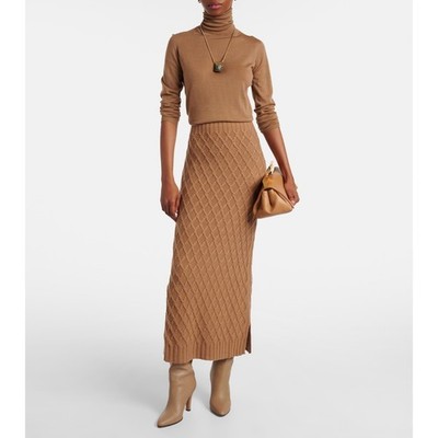 NWT Max Mara Saluto Virgin Wool Turtleneck Sweater sz S Camel Neutral Old Money