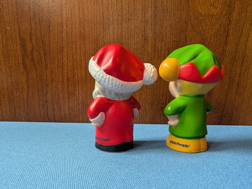 2 LITTLE PEOPLE Santa Claus and Elf hands on hips, 2013 Mattel - Picture 3 of 4