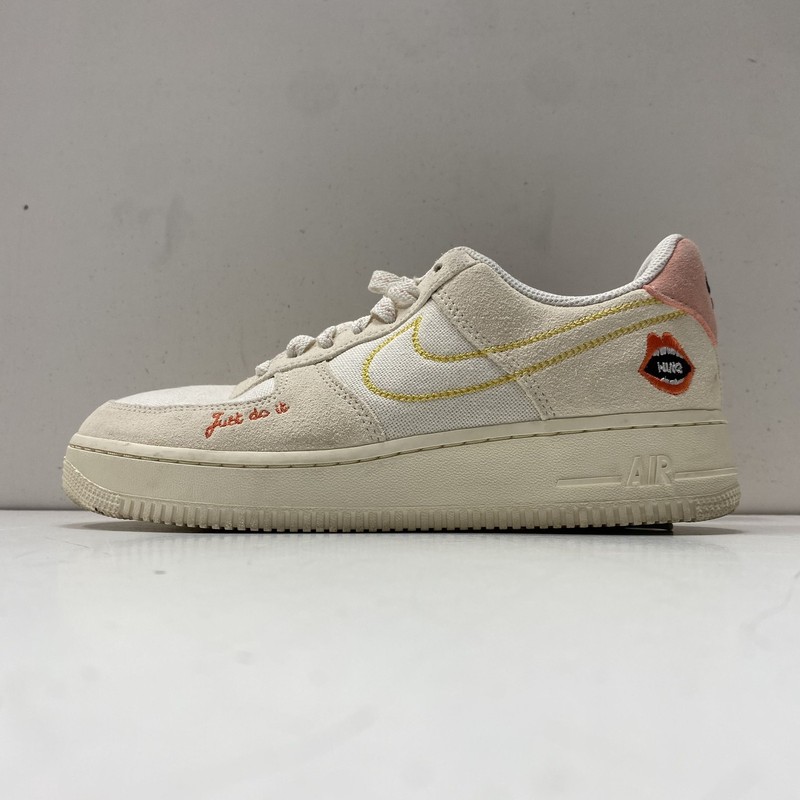 Nike Air Force 1 Low Coconut Milk Metallic Gold Just Do It Women's Size 7.5