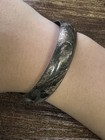 Vintage Sterling Silver Chased Bangle Bracelet 7.5” Antique Floral Design Estate — photo 6