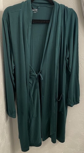 Duluth Trading Womens Forest Green Modal Blend Belted Robe Long Size XL Soft