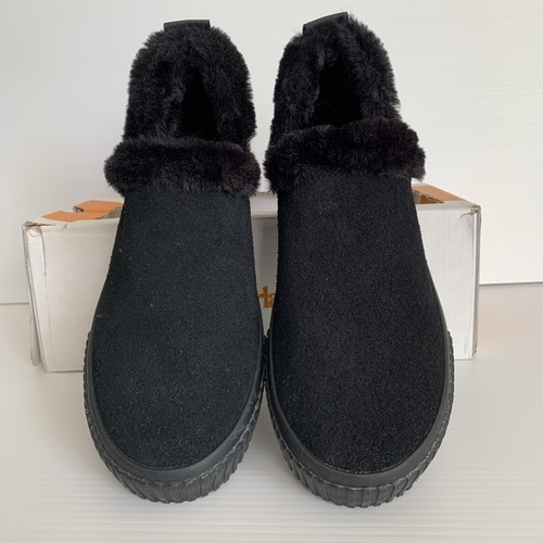 Timberland Skyla Bay Damen-Slipper – US-Schuhgröße 6,5 M schwarzes Wildleder mit Kunstfell - Bild 2 von 9