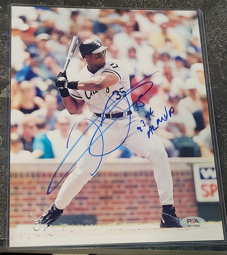 Frank Thomas Autographed / Signed 8x10 Glossy Photo PSA 93 94 AL MVP Inscription - Picture 1 of 4
