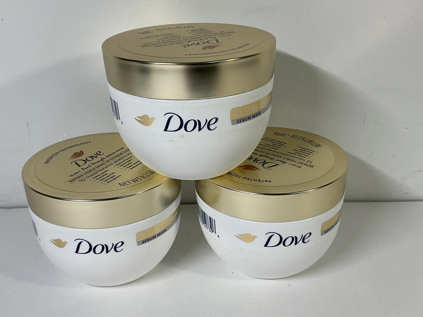 Lot of 3-Dove Hair Intensive Repair 10in1 Serum Mask for Damaged Hair/9.2oz -NEW
